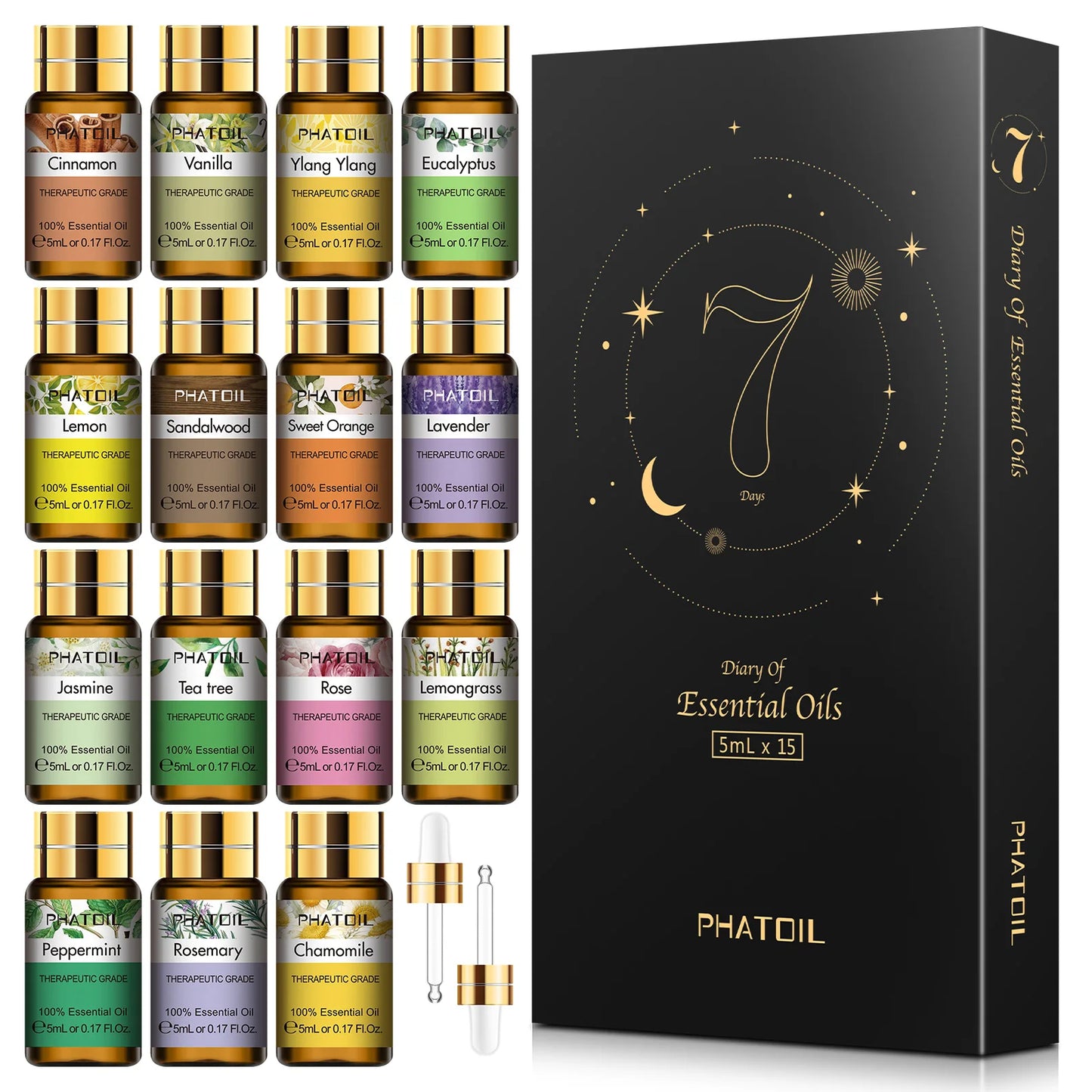PHATOIL Essential Oils Gift Set 15 Pieces Eucalyptus Lavender