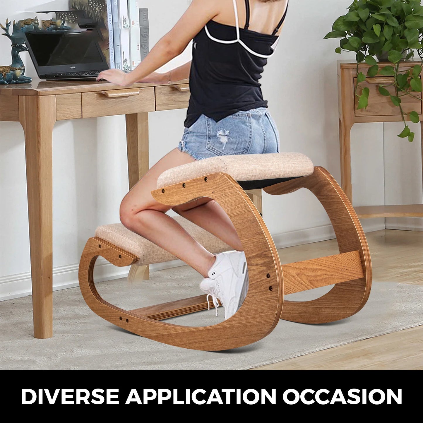 SucceBuy Ergonomic Kneeling Chair Stool With Thick Cushion For Posture