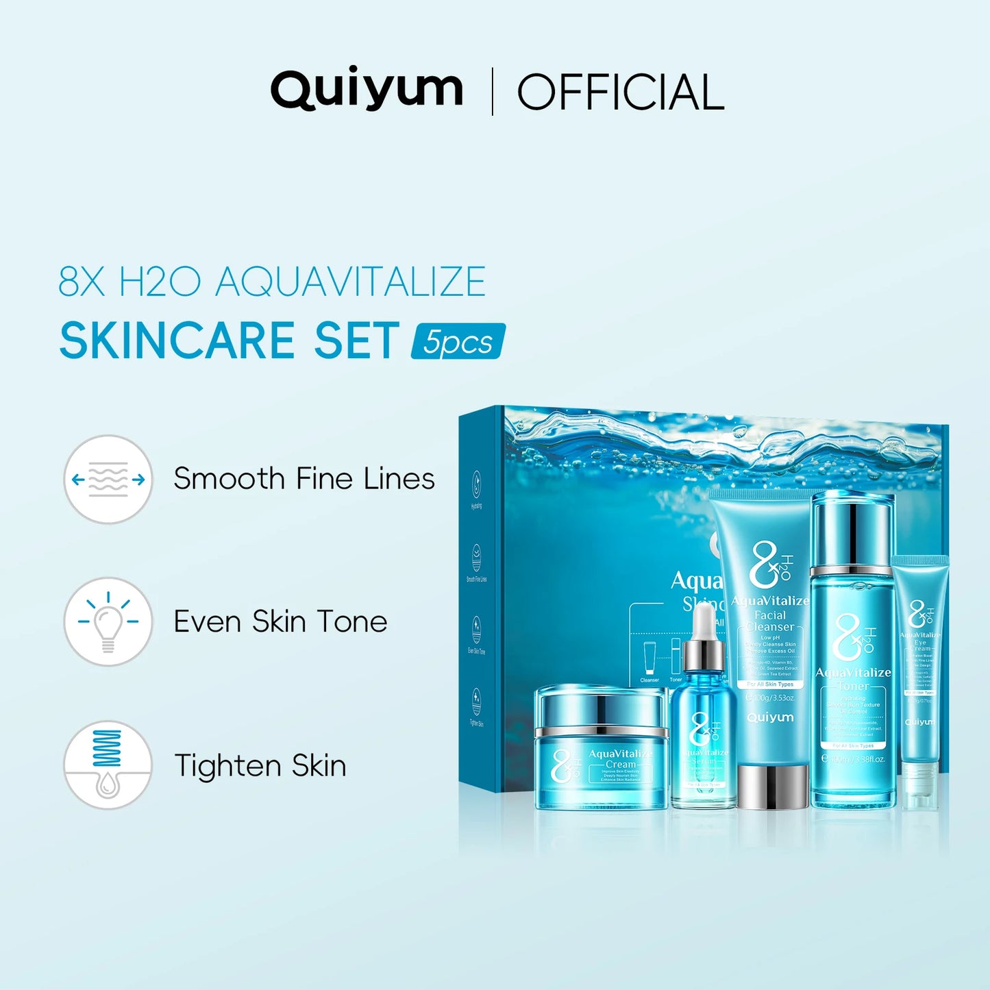 Laikou AquaVitalize Deep Hydration Skincare Set Five Piece