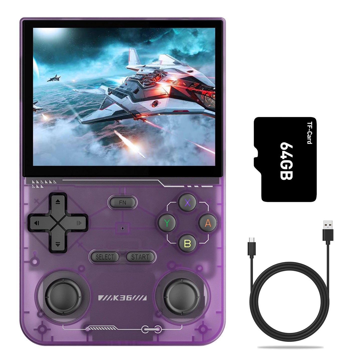 GAMINJA K36 Handheld Console 64GB Built In Games Portable