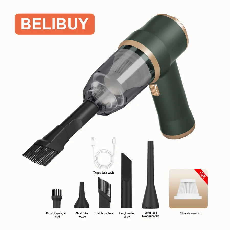 ABS Car Vacuum Cleaner Portable Battery Powered HEPA Filter