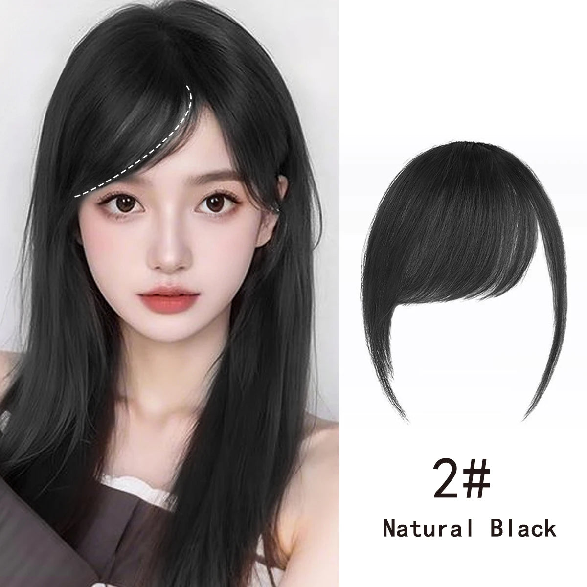 Synthetic Slanted Bangs Clip In Hair Extensions for Women