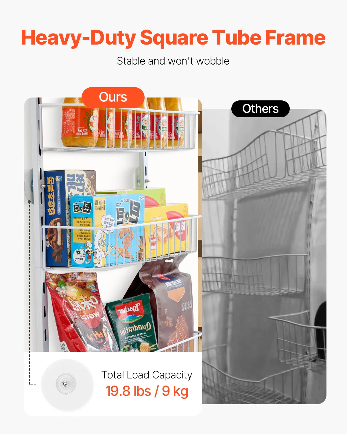 SucceBuy Over The Door Pantry Organizer Heavy Duty Steel