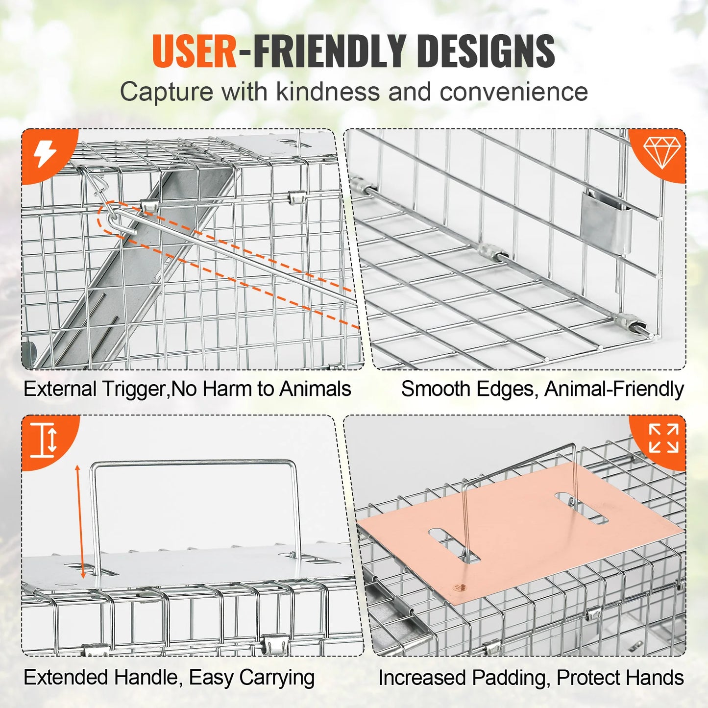 SucceBuy Humane Live Animal Cage Trap For Cats And Rodents