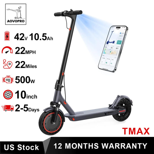 AOVOPRO TMAX Electric Scooter 500W Folding With App