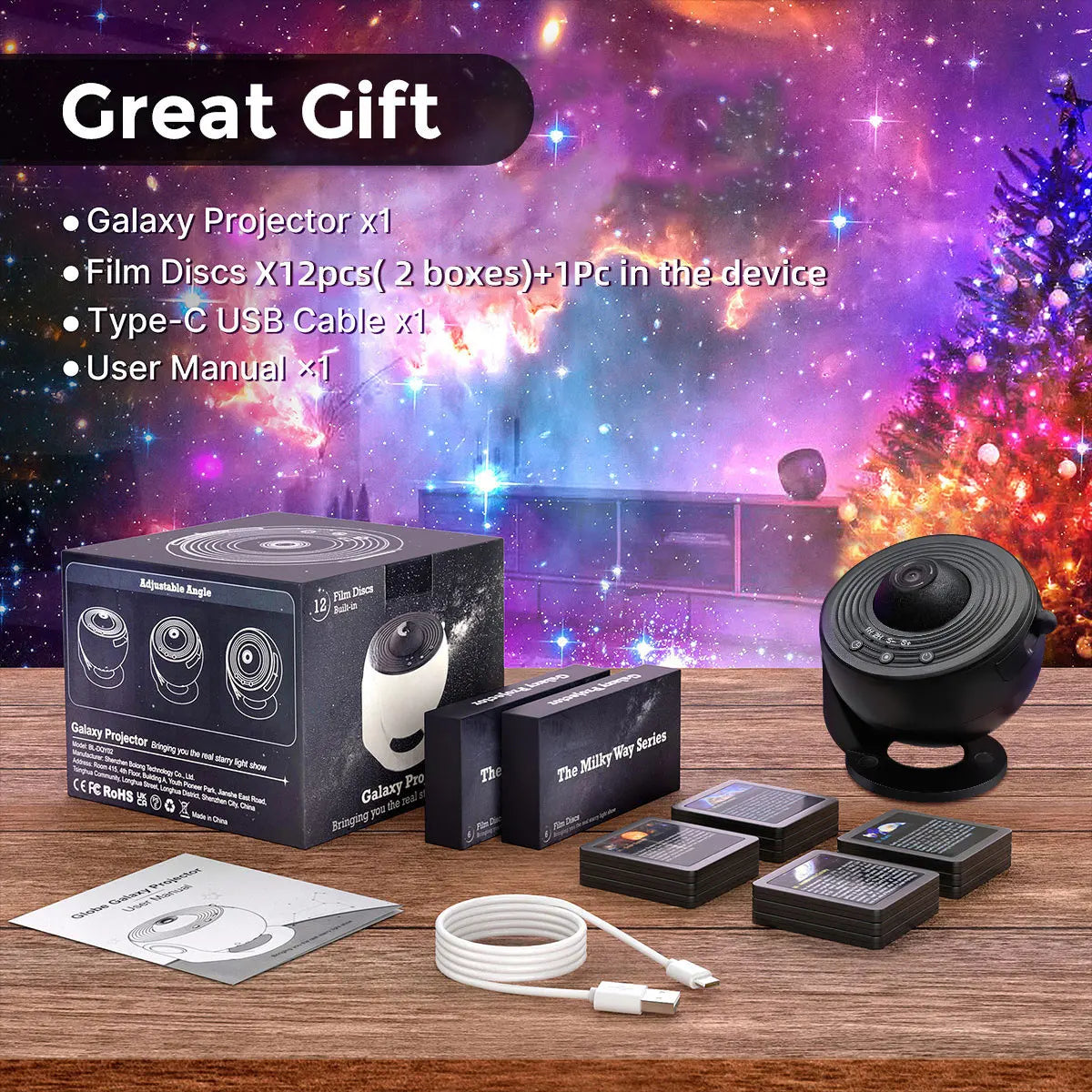Mexllex 13 In 1 Galaxy Ultral Star Projector With Timer