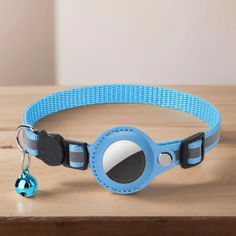 Shunmaii Reflective Cat Collar With AirTag Holder For Kitten Safety