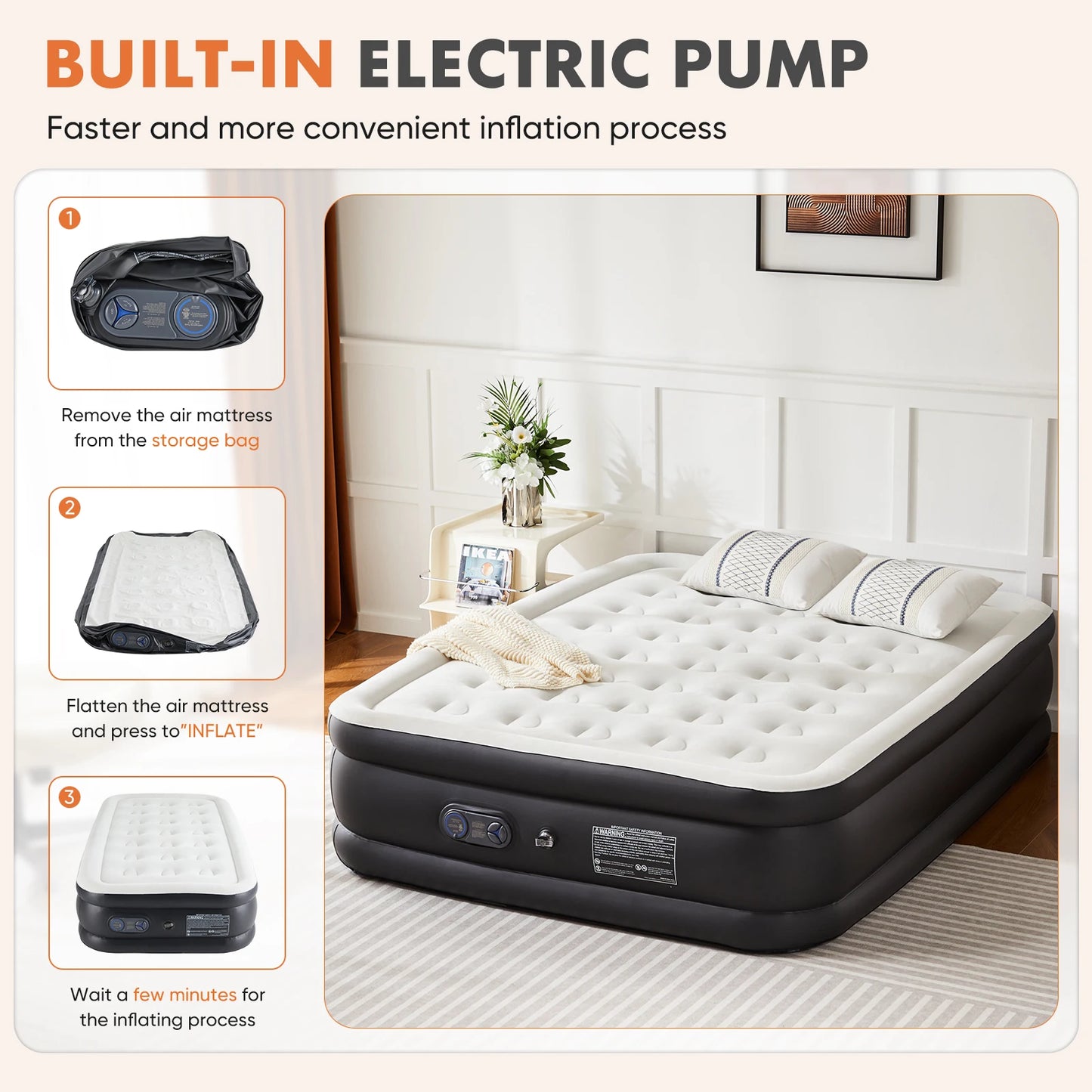 MCQ Air Mattress With Built In Pump For Everyday Use