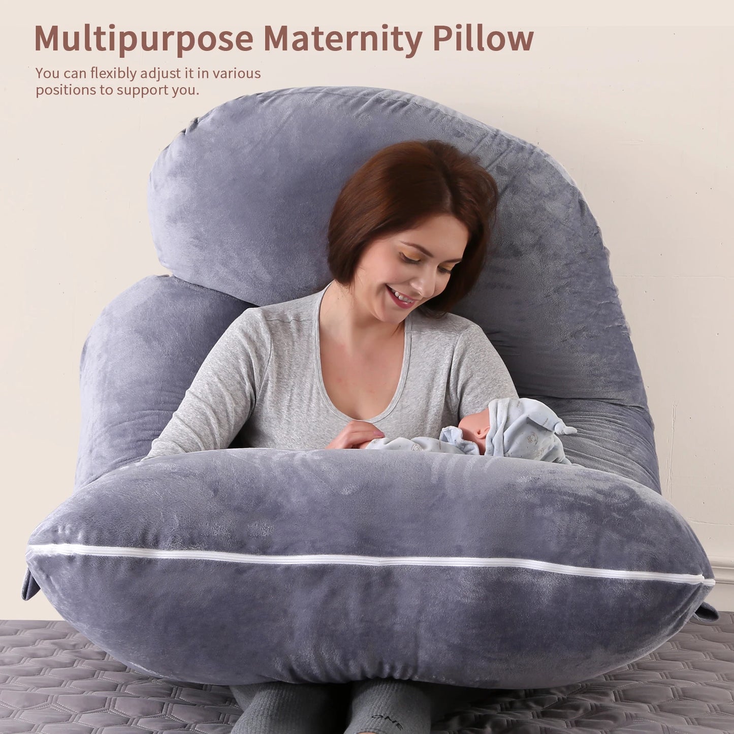 G Shaped Full Body Maternity Pillow With Removable Cover Pregnancy