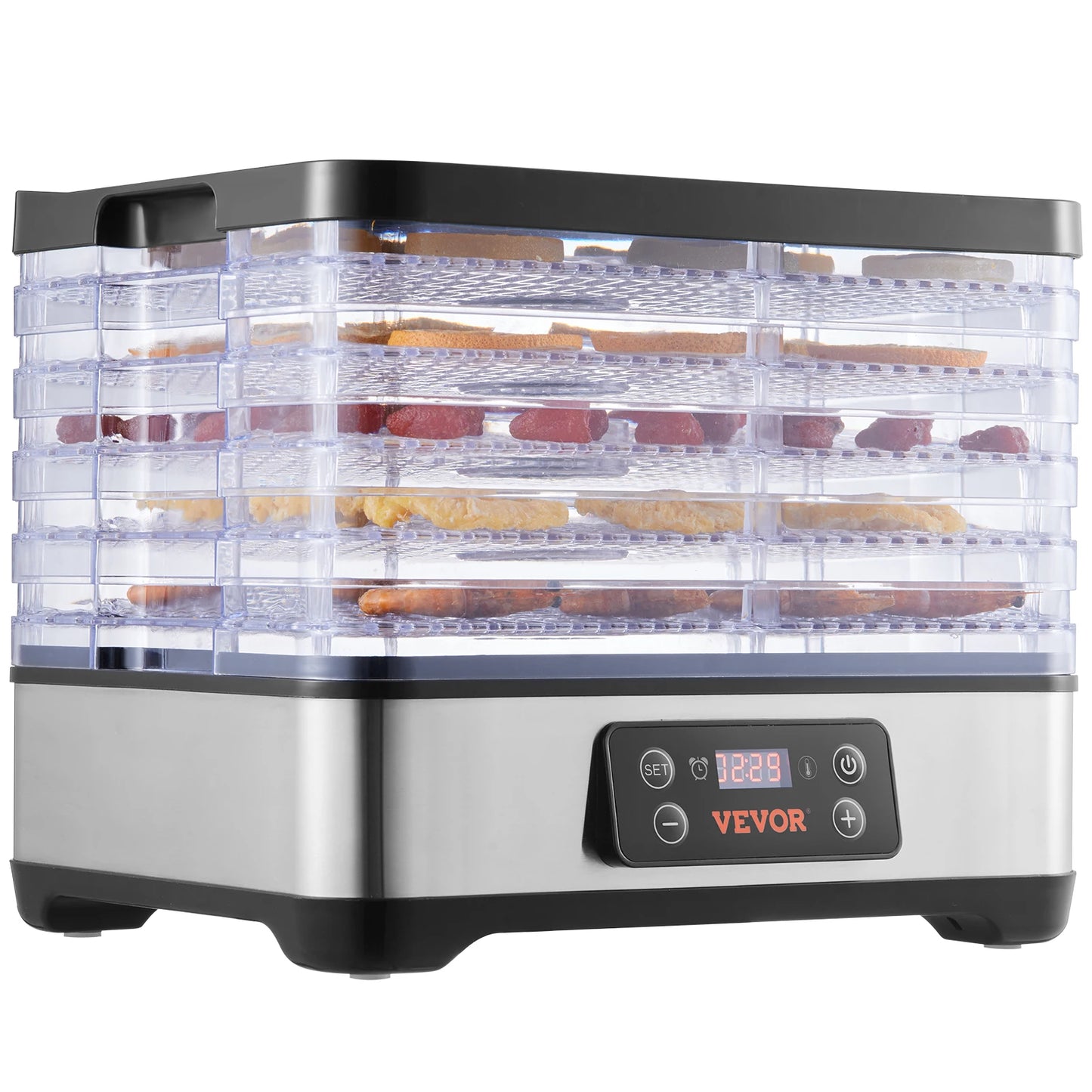 VEVOR 5 Tray Food Dehydrator Dryer With Digital Timer Temperature
