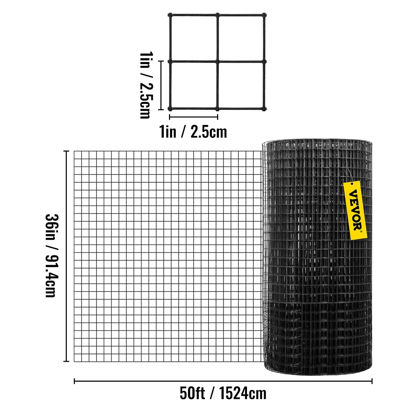 SucceBuy Welded Wire Fence Vinyl Coated Mesh For Chickens Rabbits
