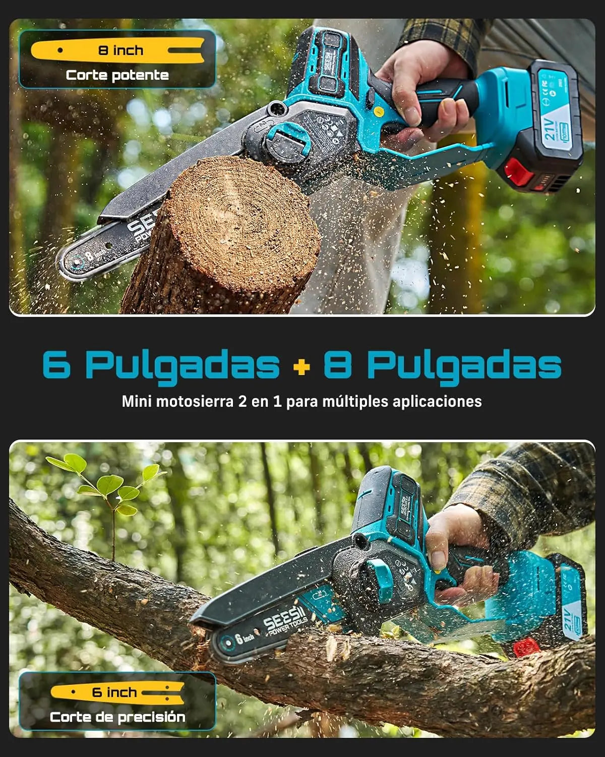 Seesii 1000W Brushless Cordless Electric Chainsaw For Makita 18V