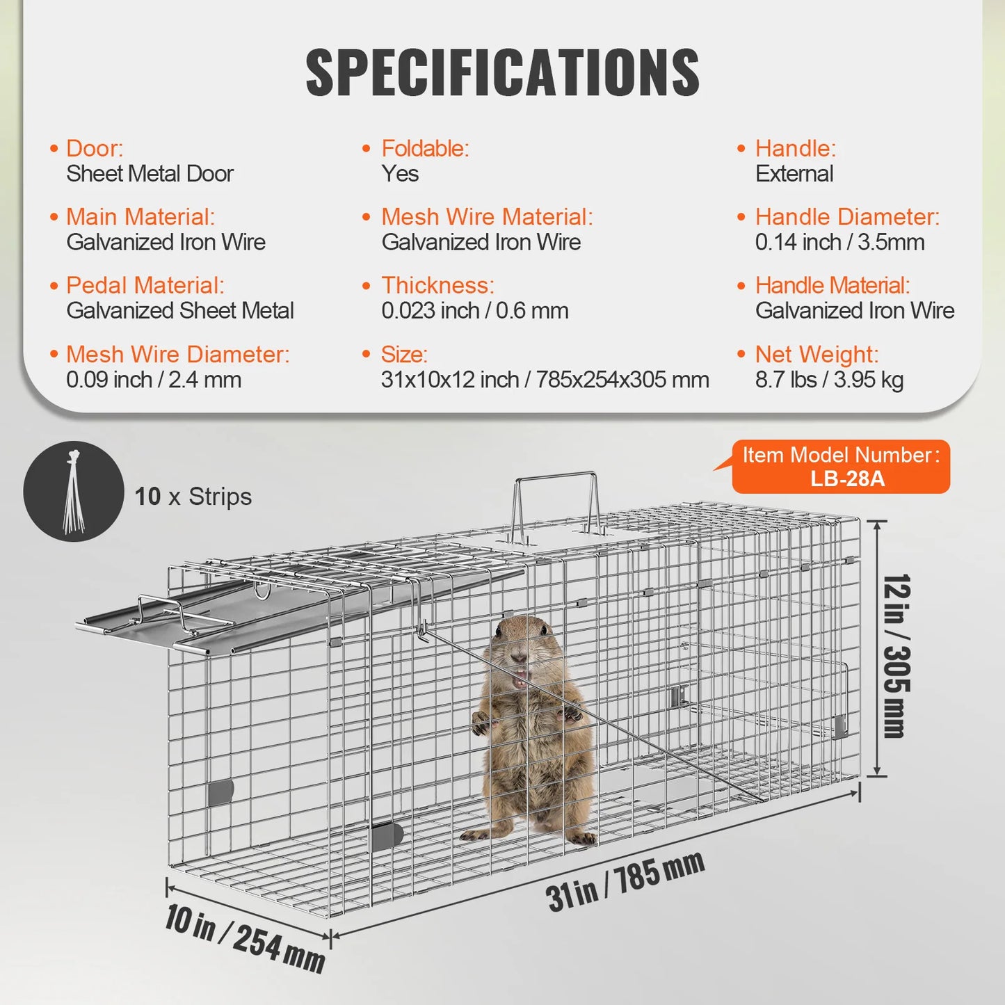 SucceBuy Humane Live Animal Cage Trap For Cats And Rodents
