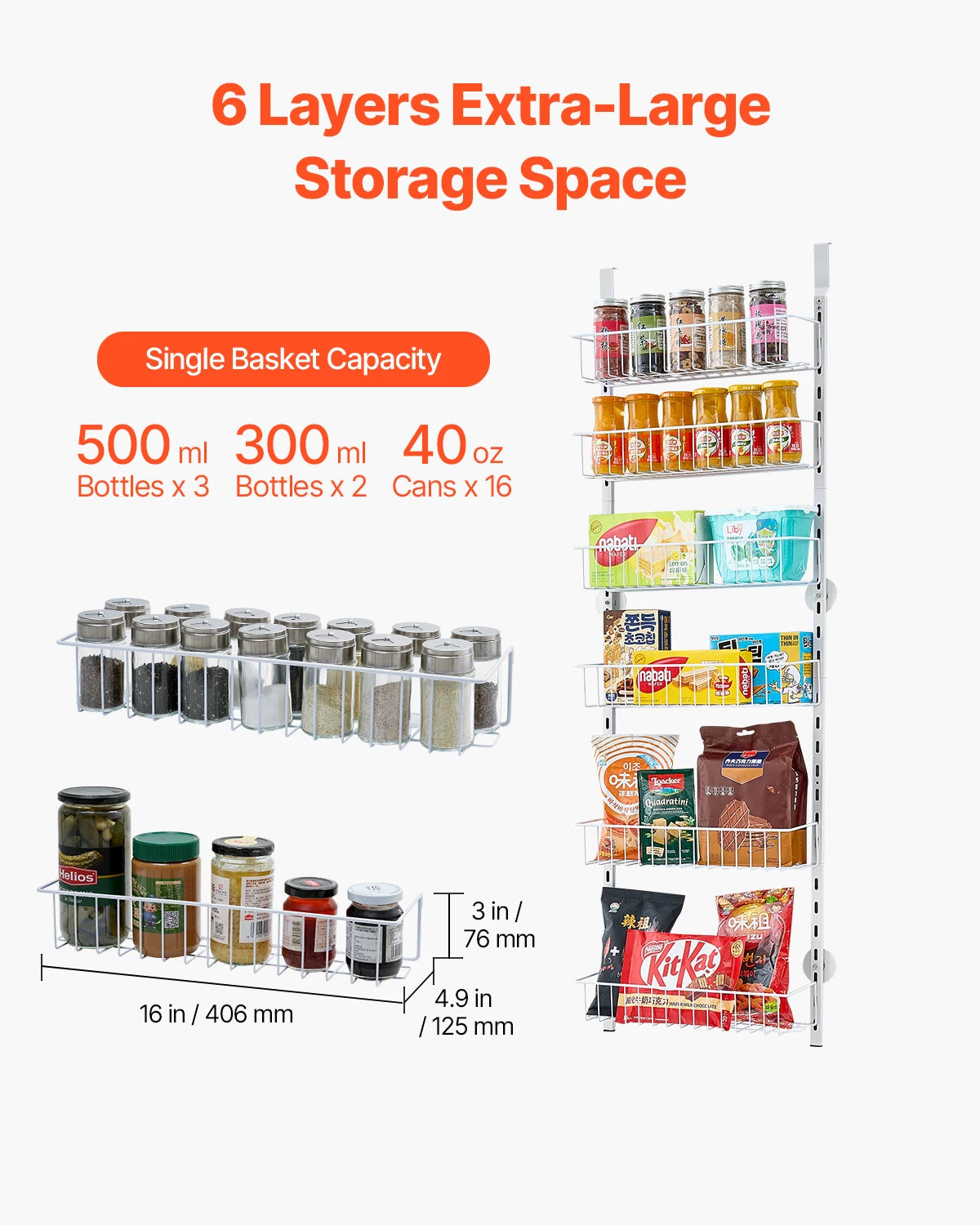 SucceBuy Over The Door Pantry Organizer Heavy Duty Steel