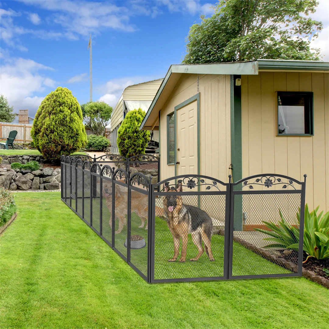 BINGOPAW 8 Panel Heavy Duty Dog Playpen Indoor Outdoor Fence Waterproof Pad