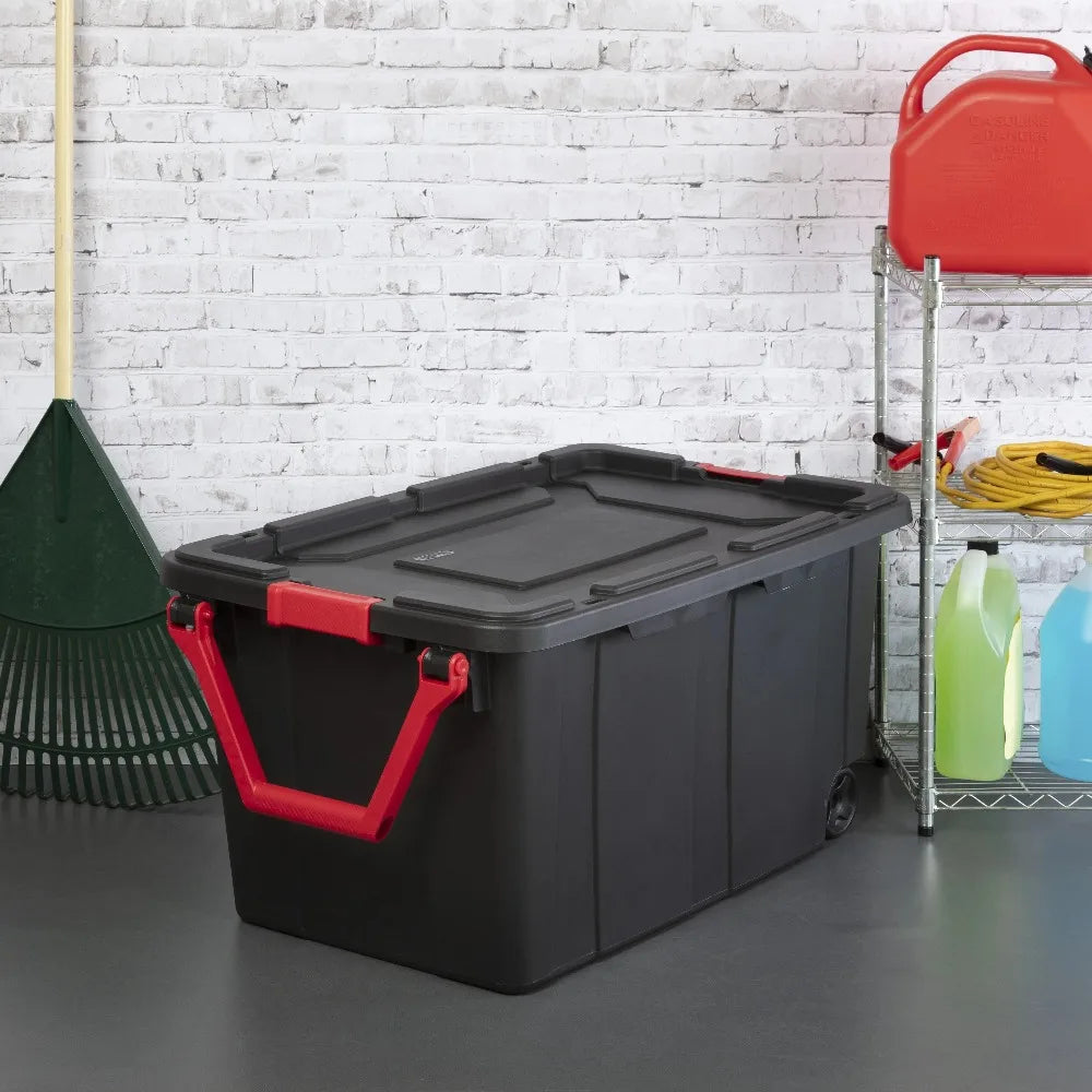 Sterilite Industrial Wheeled Plastic Storage Tote Container