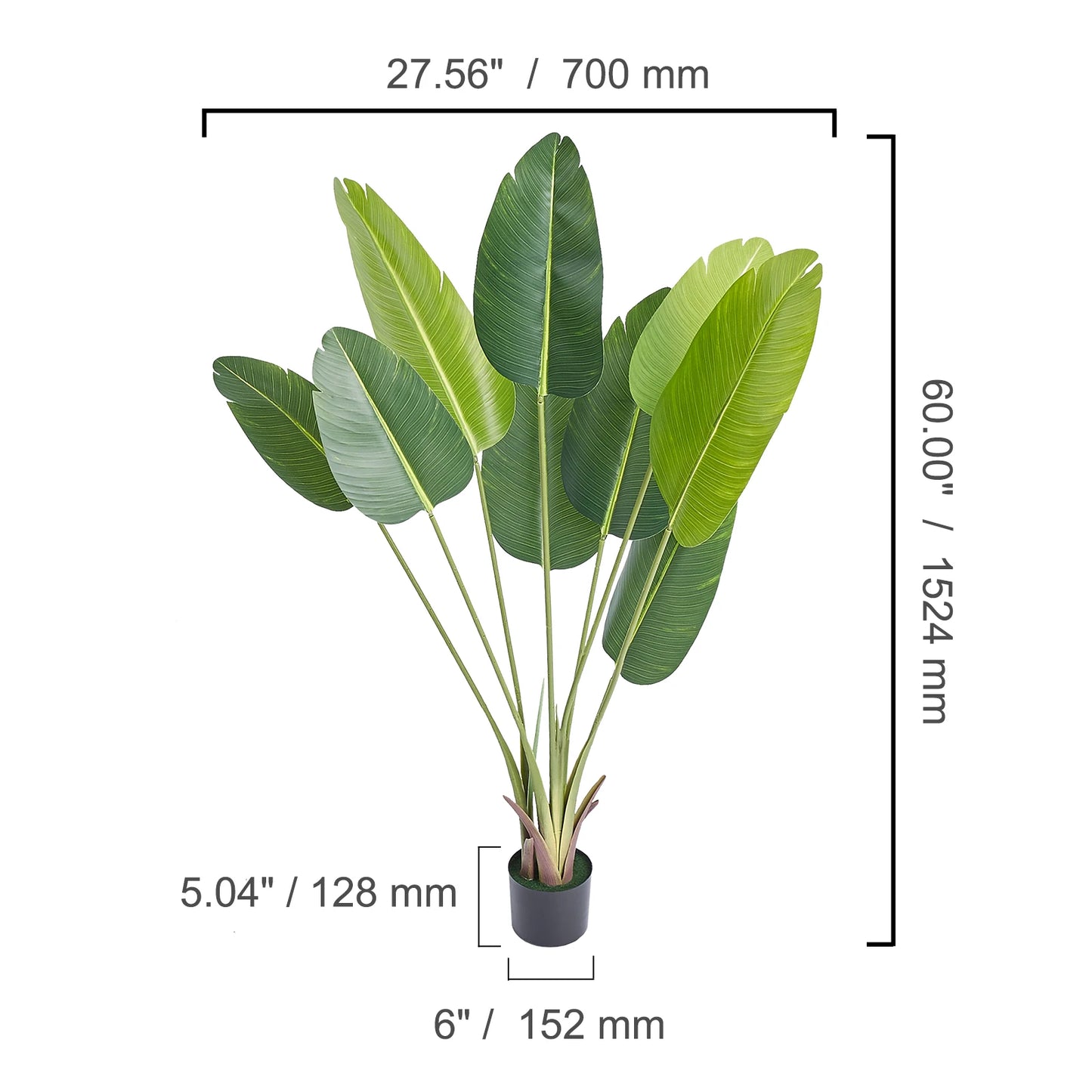 Artificial Palm Tree Faux Plant With Anti Tip Protection