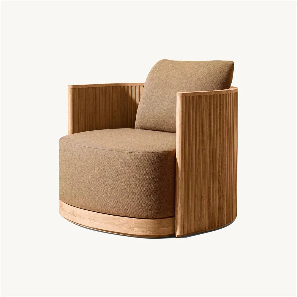 Teak Outdoor Sectional Sofa Set With Waterproof Cushions And Table