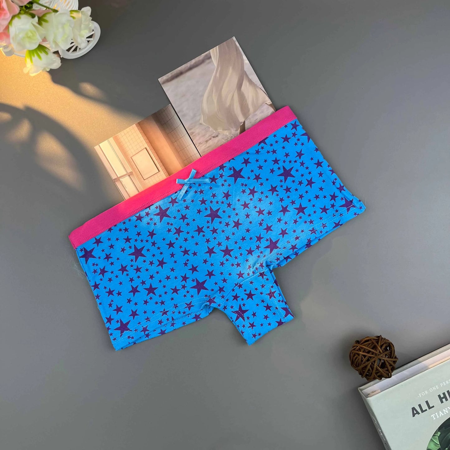 6pcs Set Women Panties Seamless Boyshort Star Print Low Waist