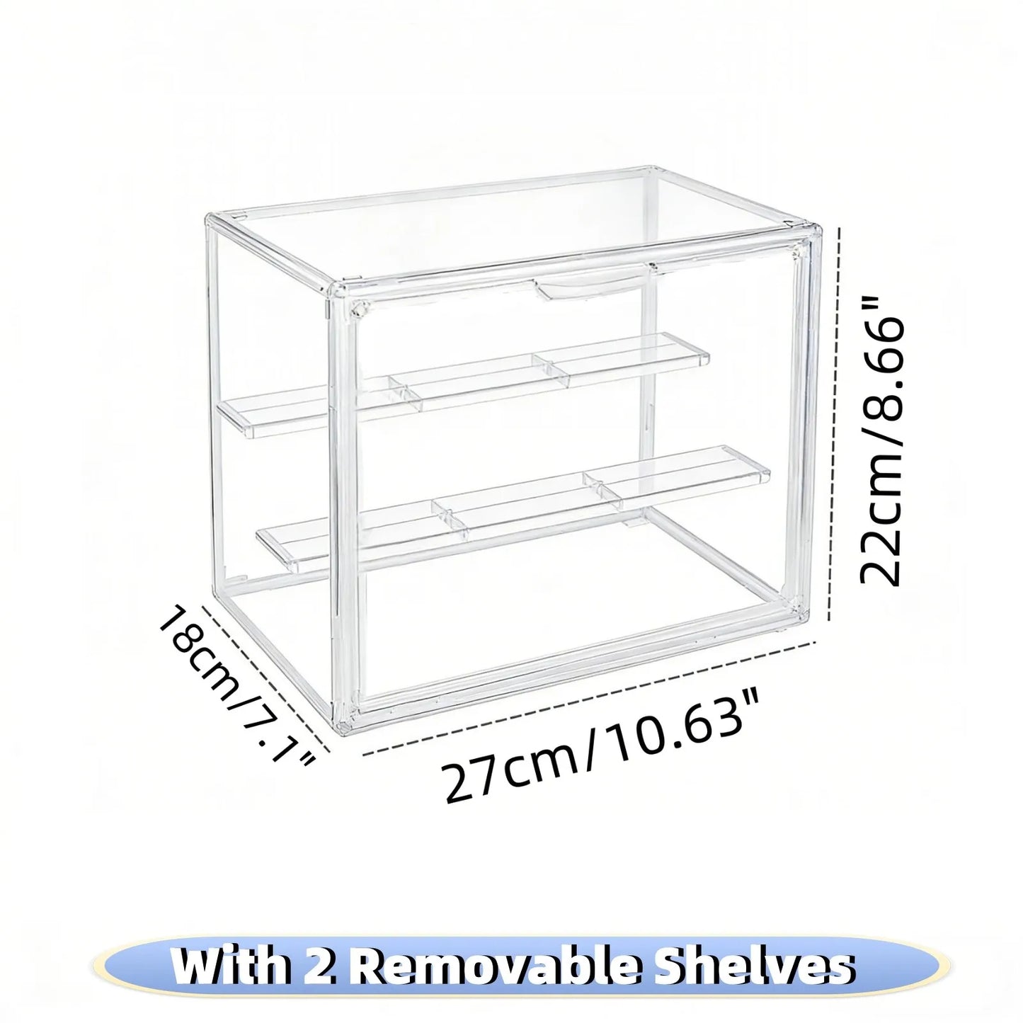 Acrylic Display Box Stackable Storage Case for Collectibles and Cosmetics