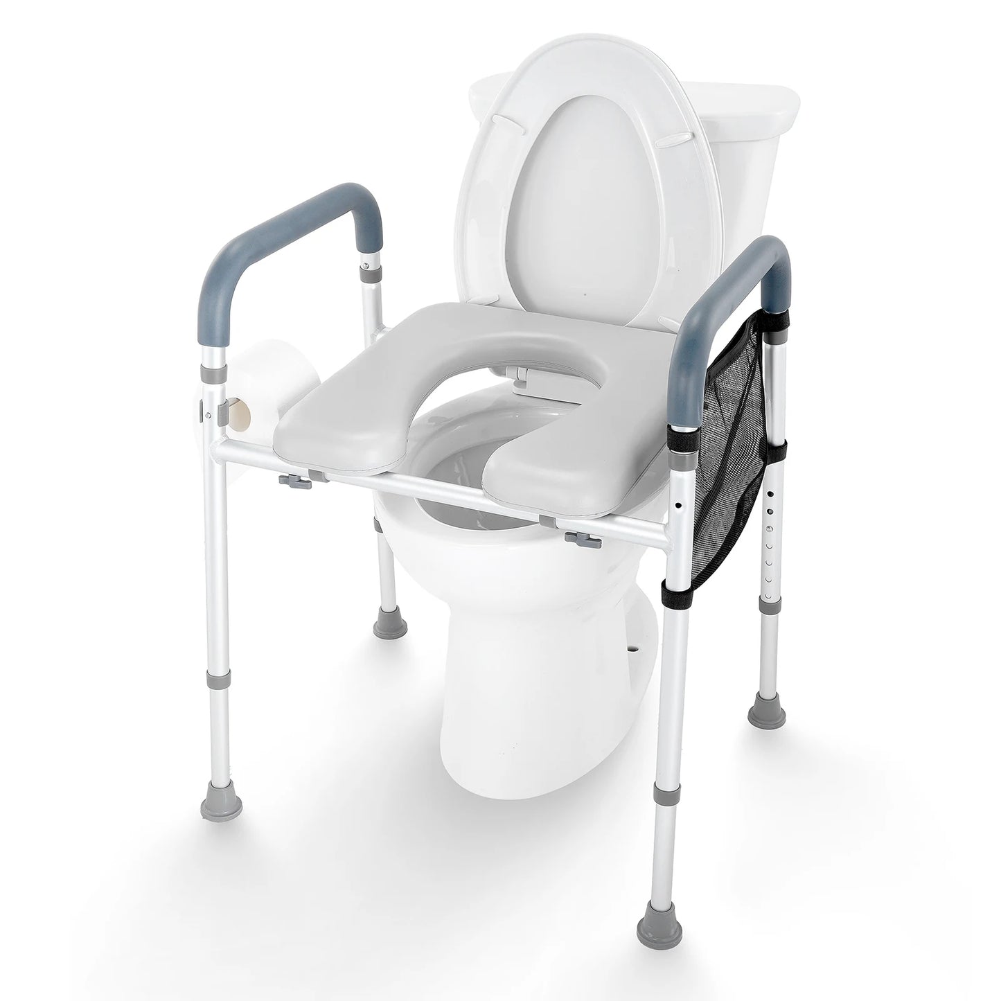SucceBuy Raised Toilet Seat With 7-Position Height Adjustment Aluminum Frame