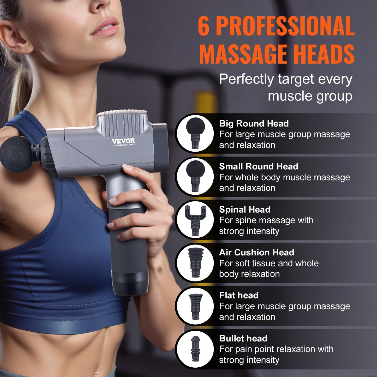 SucceBuy Massage Gun Deep Tissue Percussion Massager With 8 Speed Levels