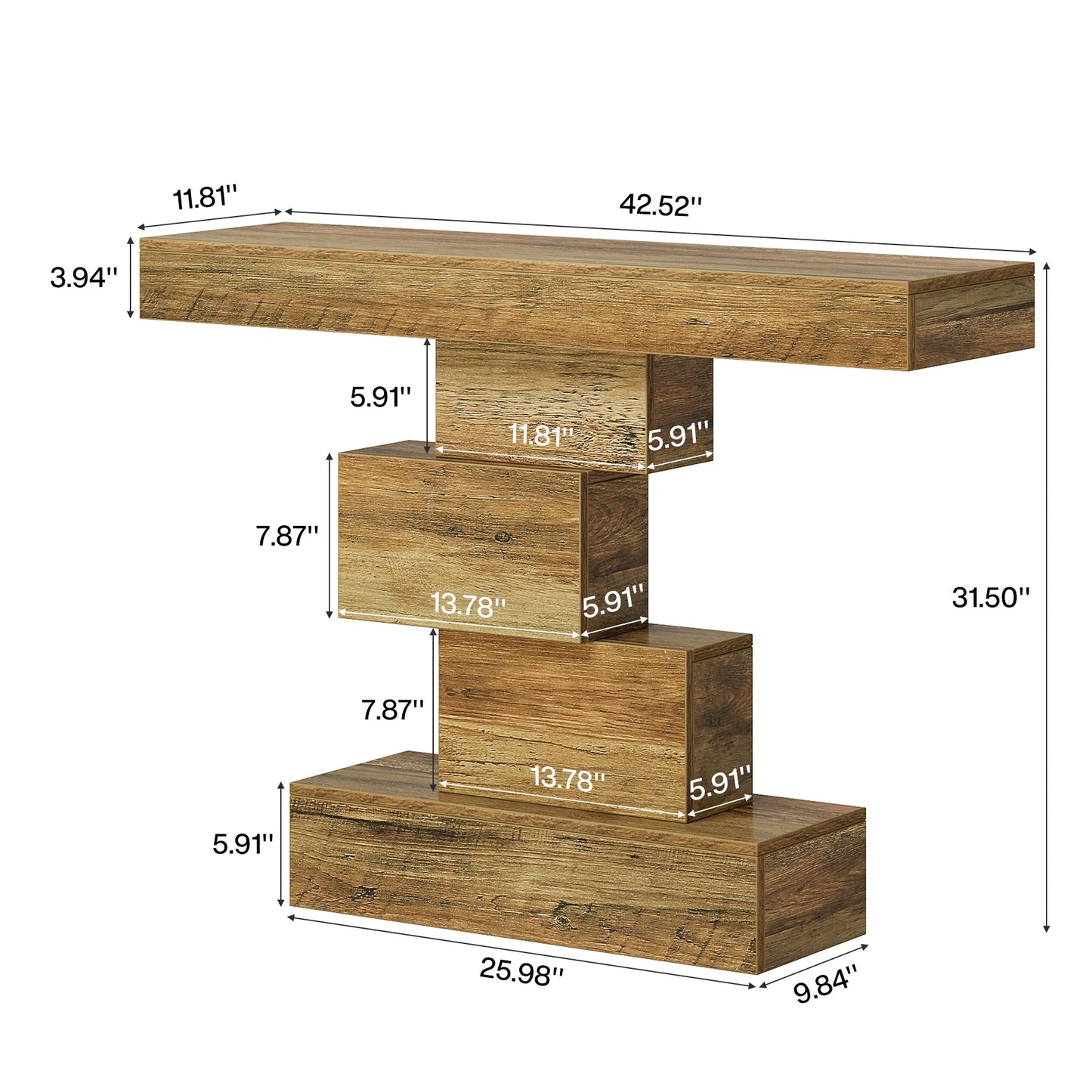 Tribesigns Farmhouse Console Table With Geometric Base