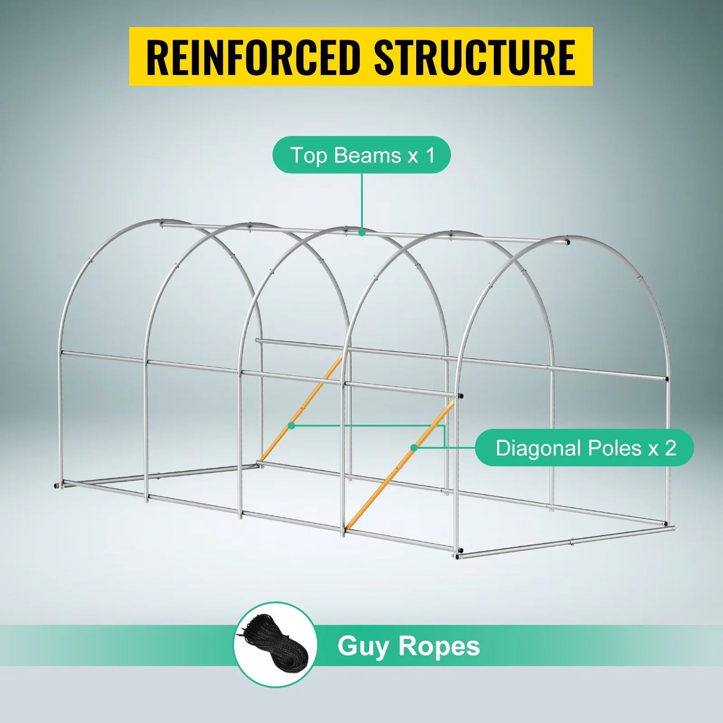 Vevor Walk In Tunnel Greenhouse With Galvanized Frame Waterproof Cover