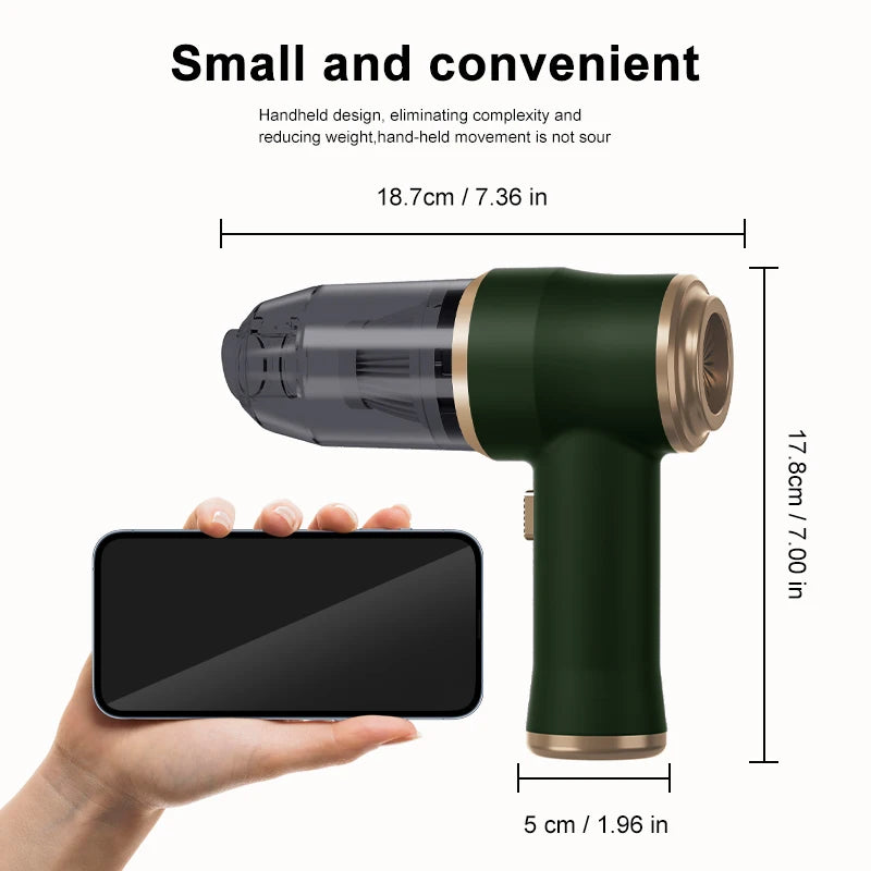 ABS Car Vacuum Cleaner Portable Battery Powered HEPA Filter