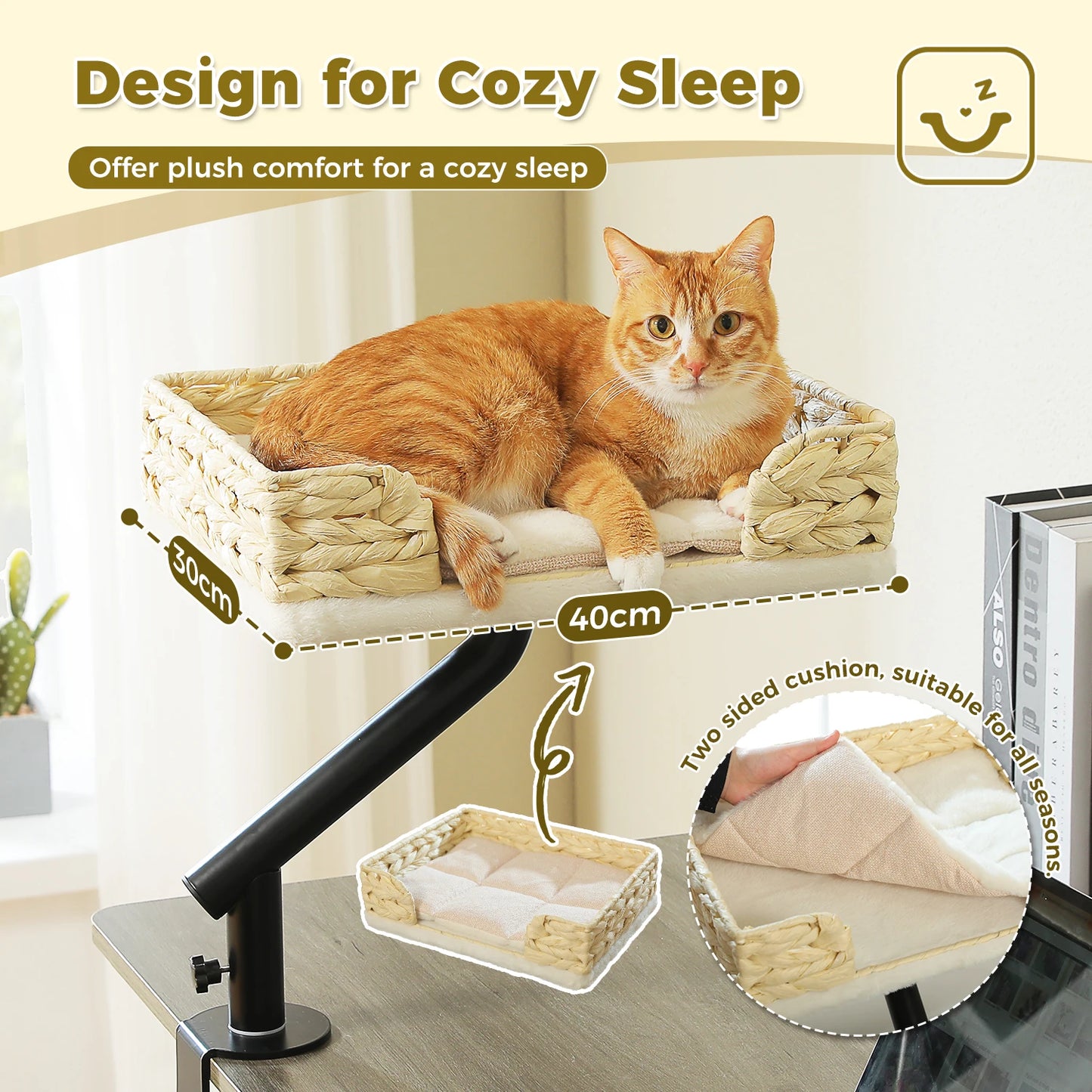 PAWZ Road Cat Desk Bed 360 Degree Rotatable Hammock