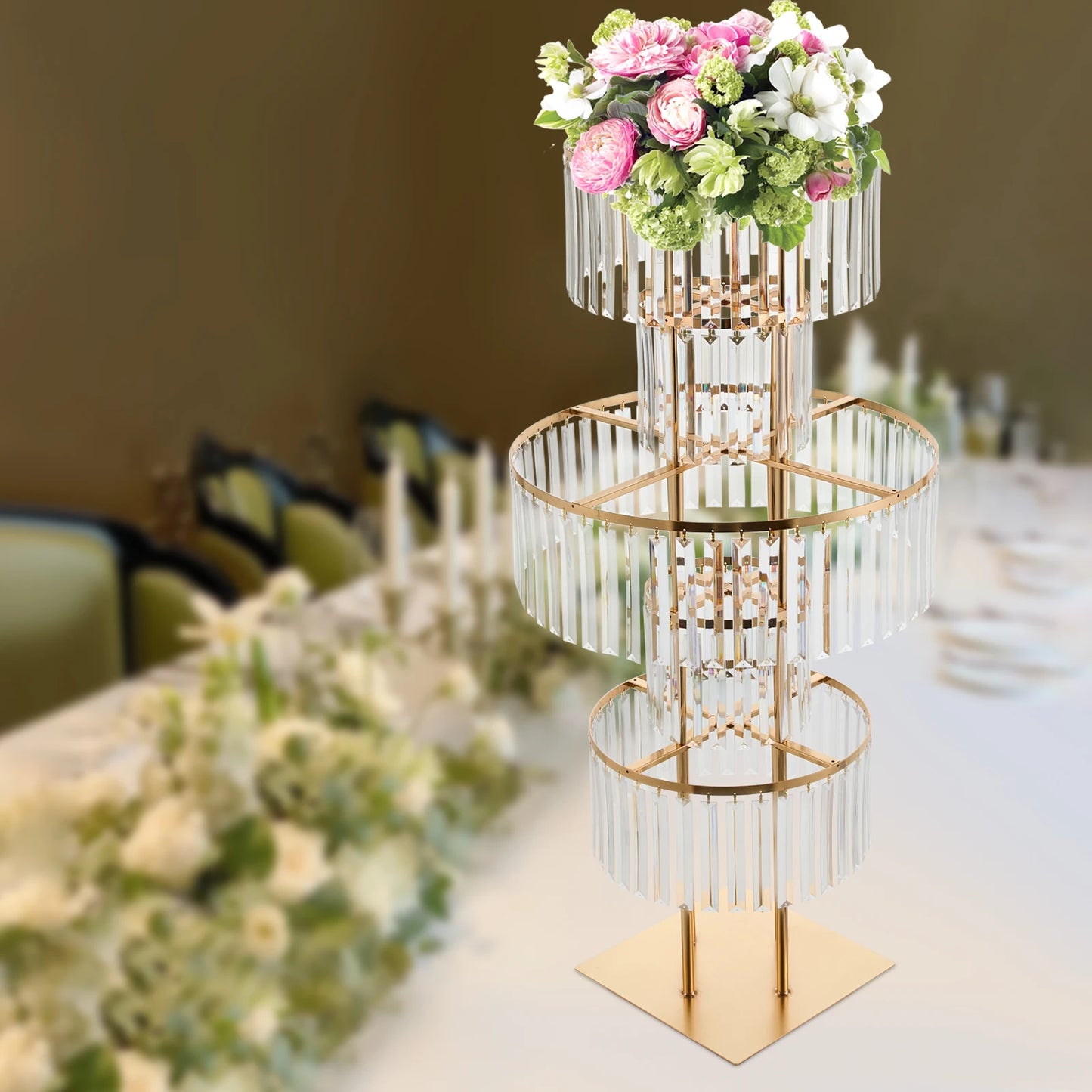 Five Tier Wedding Centerpiece Stand Acrylic Flower Vase