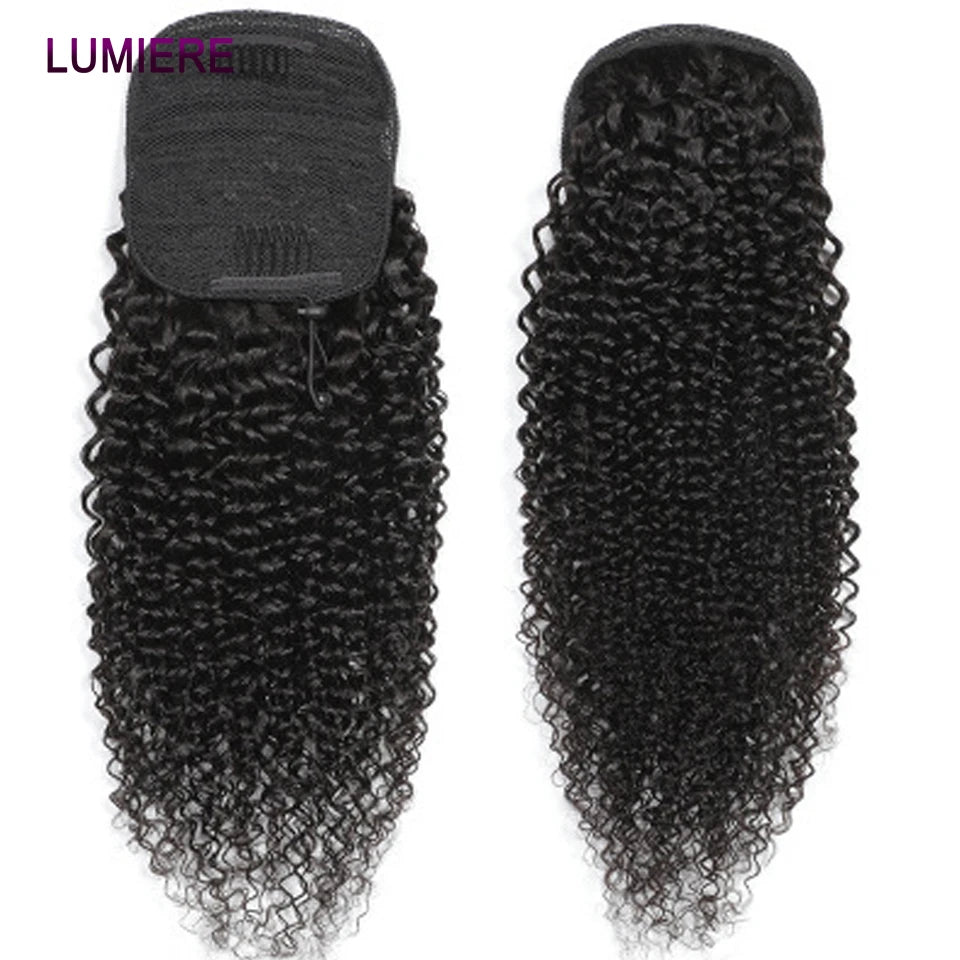 Lumiere Hair Afro Kinky Deep Water Wave Clip In Ponytail