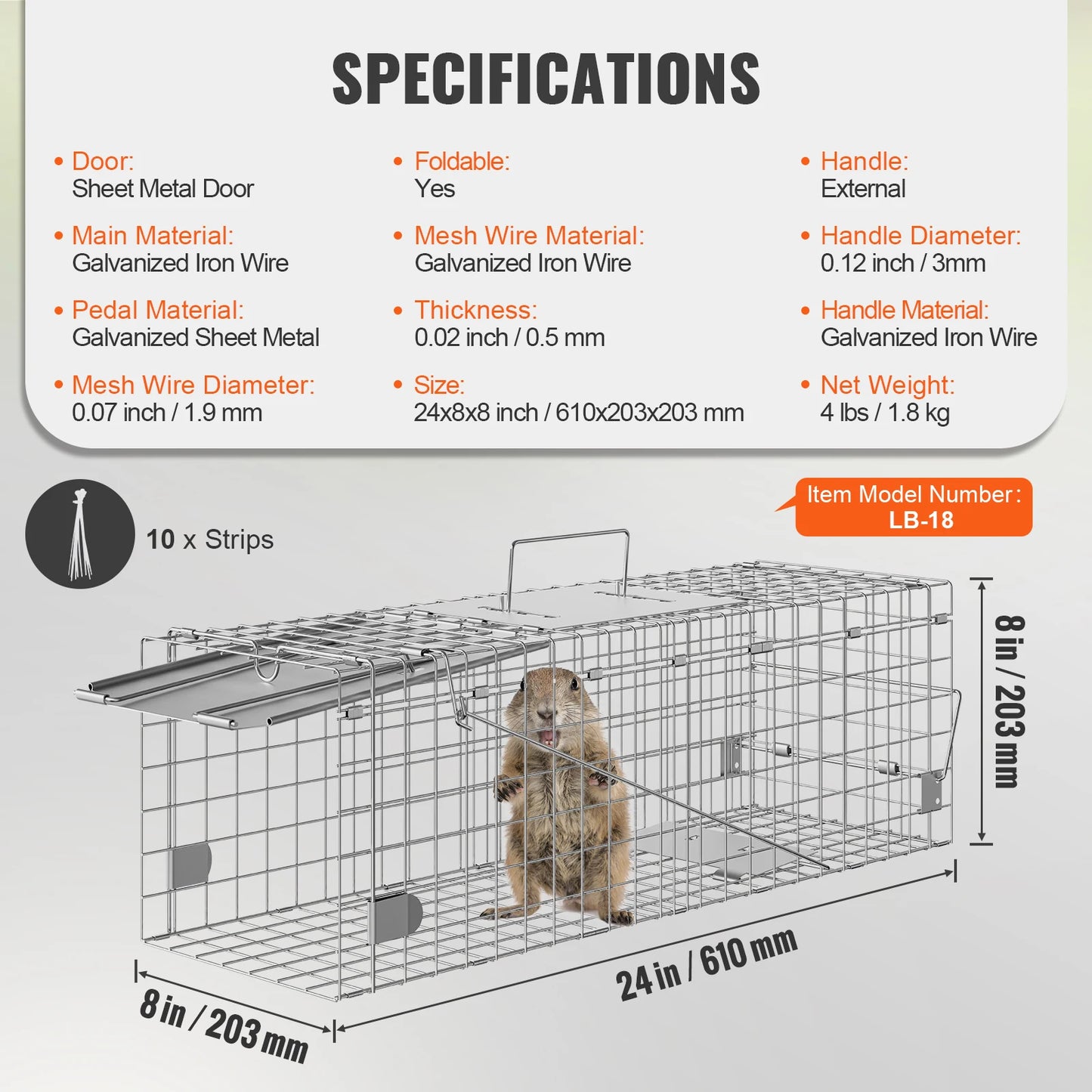 SucceBuy Humane Live Animal Cage Trap For Cats And Rodents