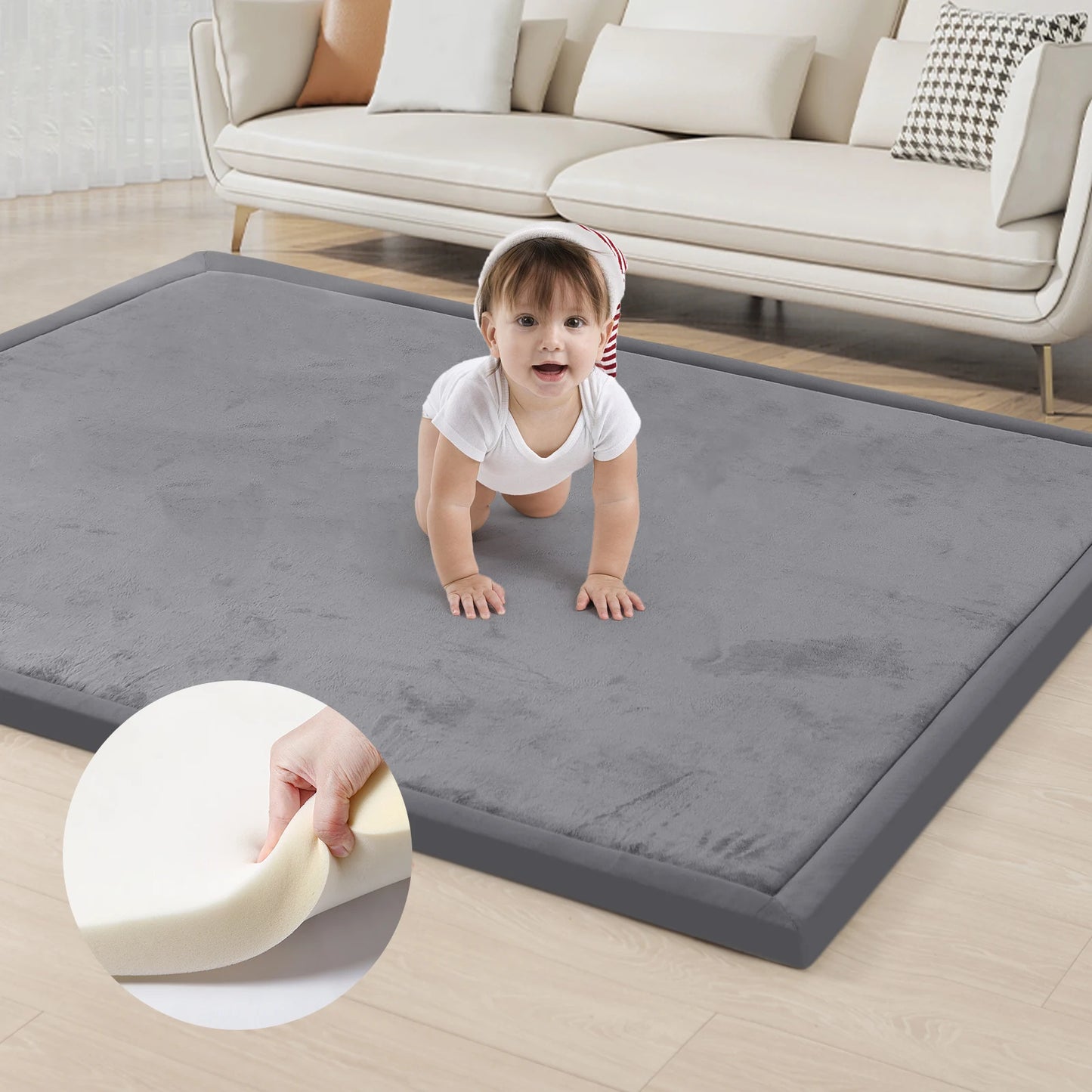 PaPaMat Memory Foam Playpen Carpet With Non Slip Bottom