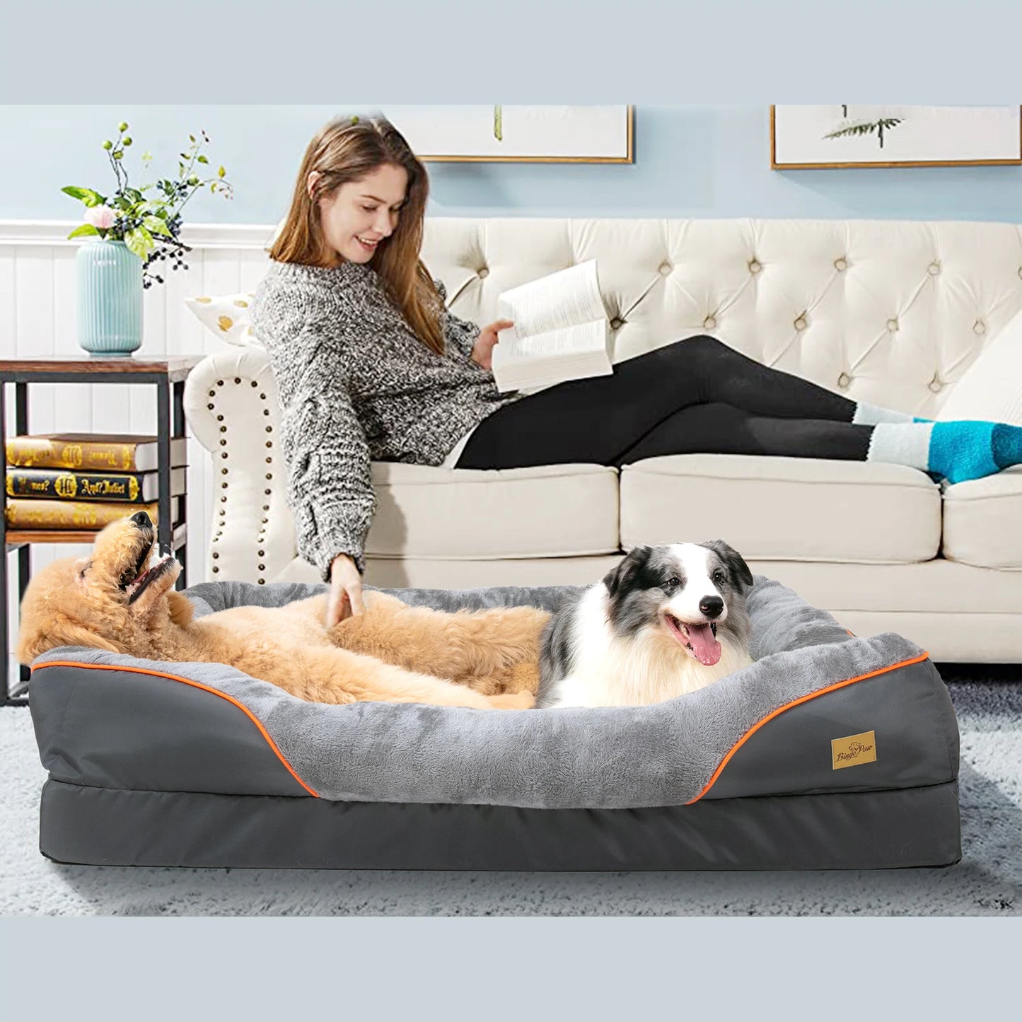 BINGOPAW Dog Bed with Removable Washable Cover Anti Allergy Warm