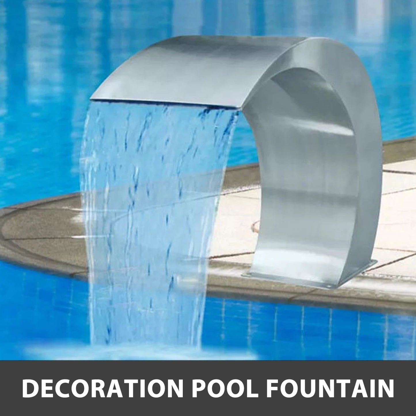 SucceBuy Stainless Steel Pool Fountain Waterfall for Garden Pond