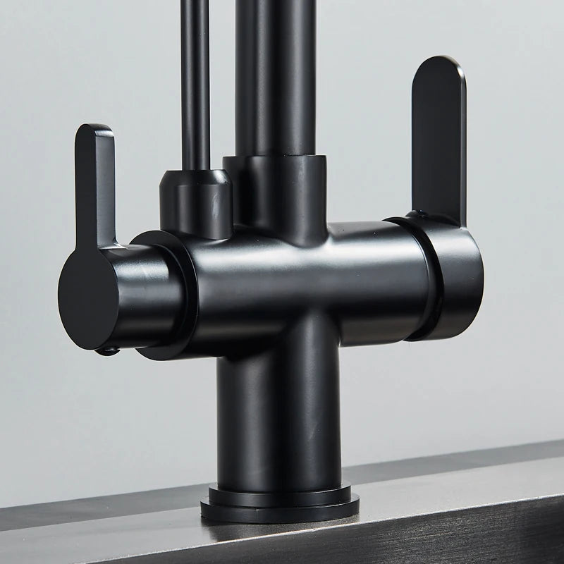 Shinesia Touch Sensor Kitchen Faucet With Dual Handle Pull Out
