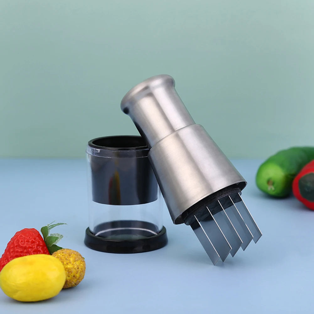 Alloet Stainless Steel Manual Hand Chopper Garlic Mincer for Vegetables