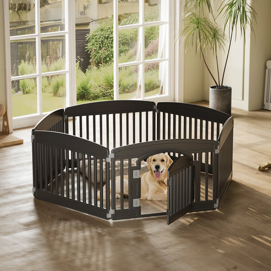 JHK Plastic Dog Playpen Expandable Durable Fence For Medium Dogs