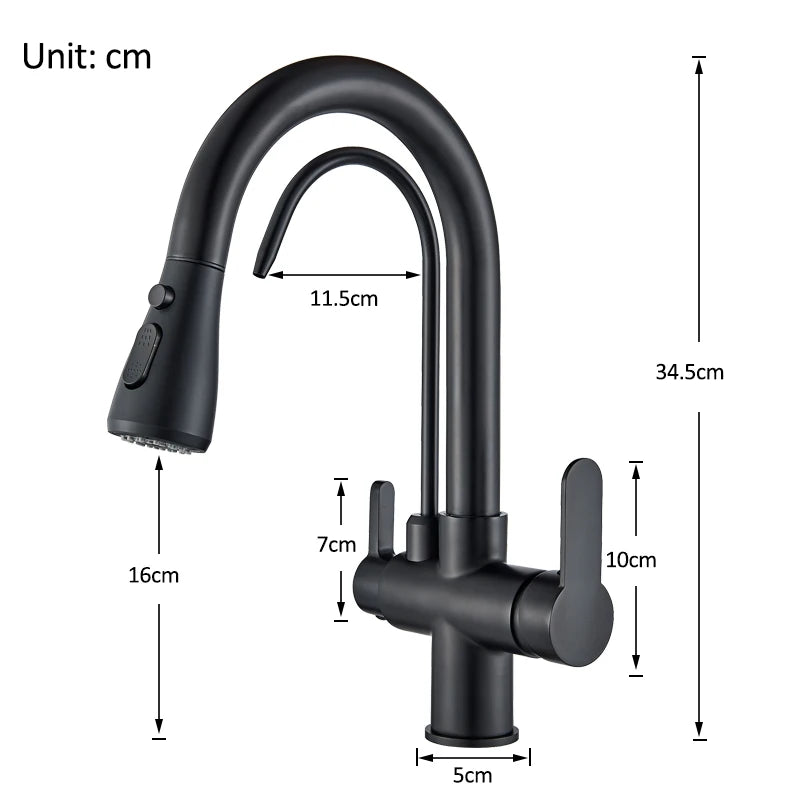 Shinesia Touch Sensor Kitchen Faucet With Dual Handle Pull Out