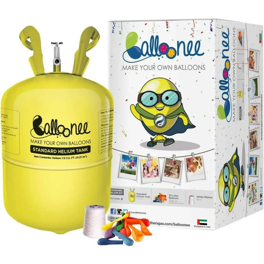 Balloonee Disposable Helium Tank Kit With 30 Latex Balloons Pump