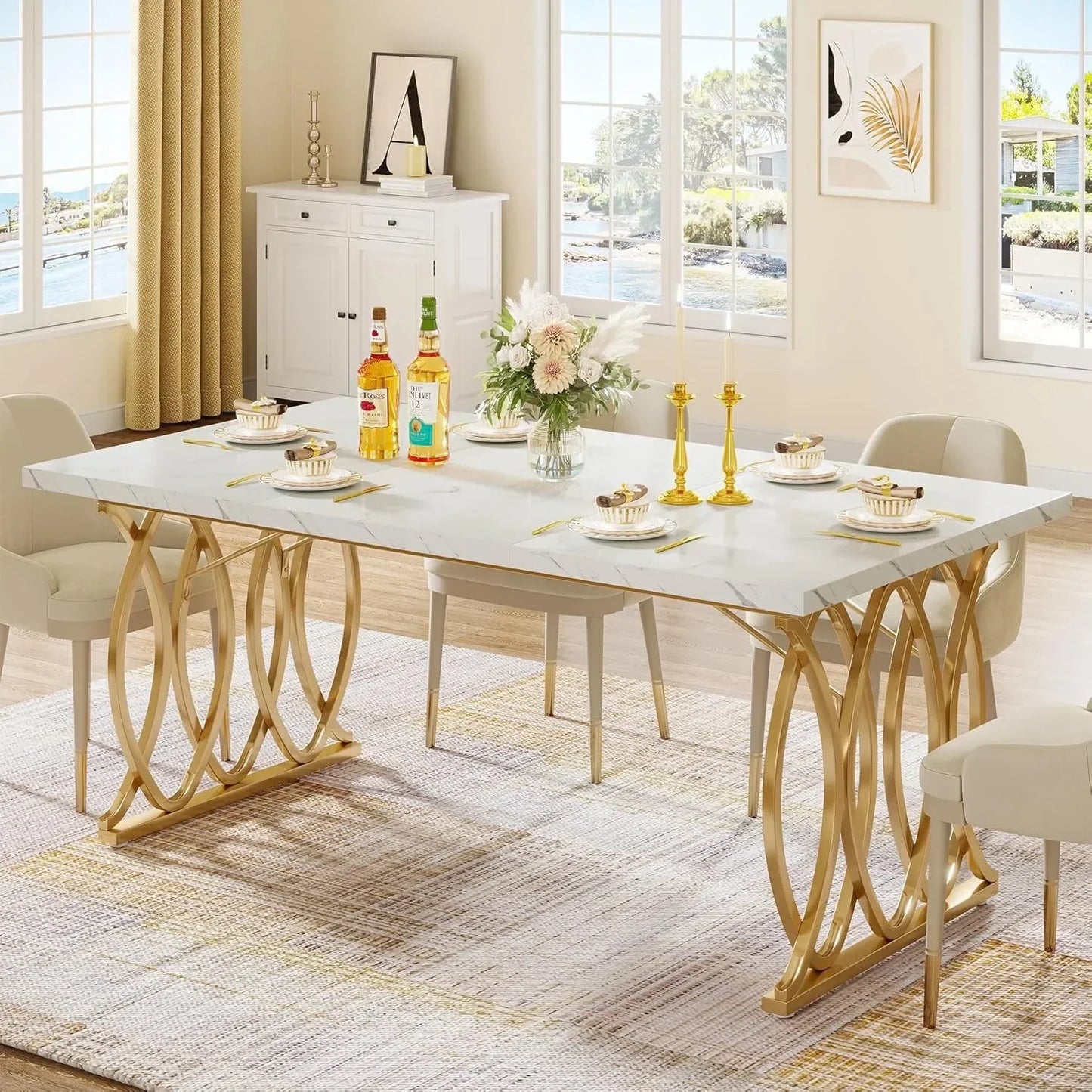 Little Tree Modern Dining Table Rectangular Kitchen Dining Furniture