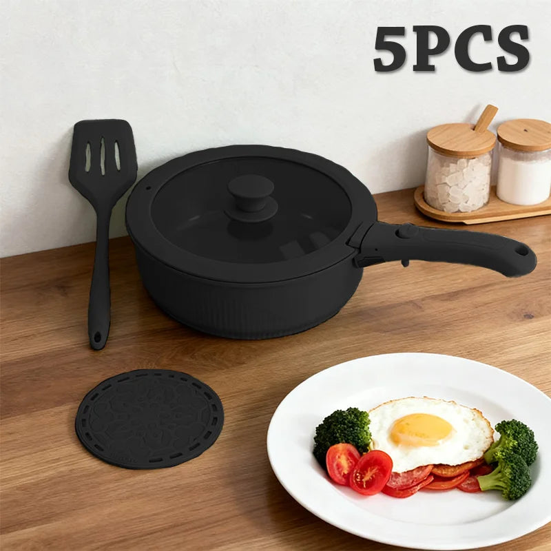 Nonstick Pots And Pans Set With Detachable Handle Induction Friendly