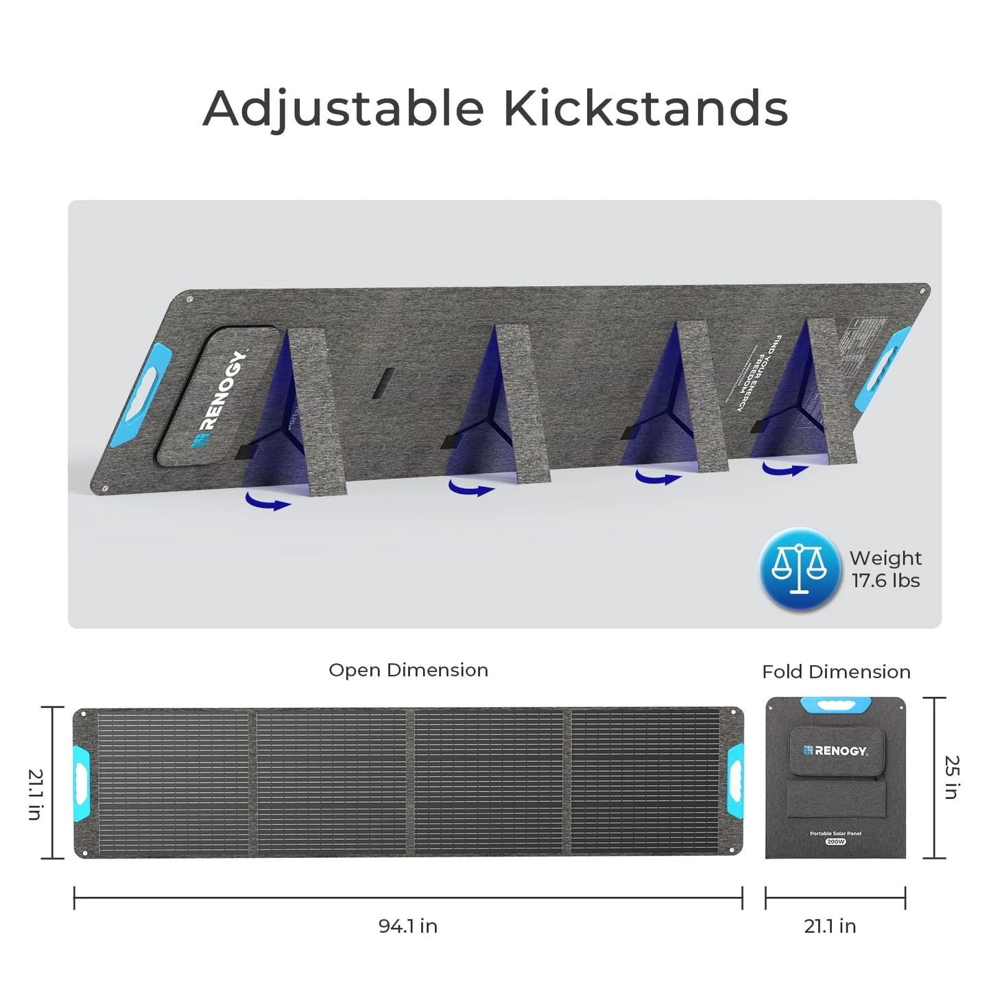 Renogy 200W Portable Solar Panel IP65 Foldable For RV