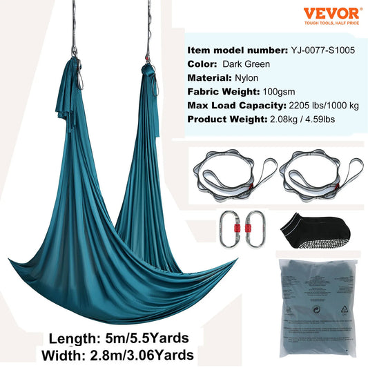 SucceBuy Aerial Yoga Hammock Kit With Nylon Fabric And Rigging