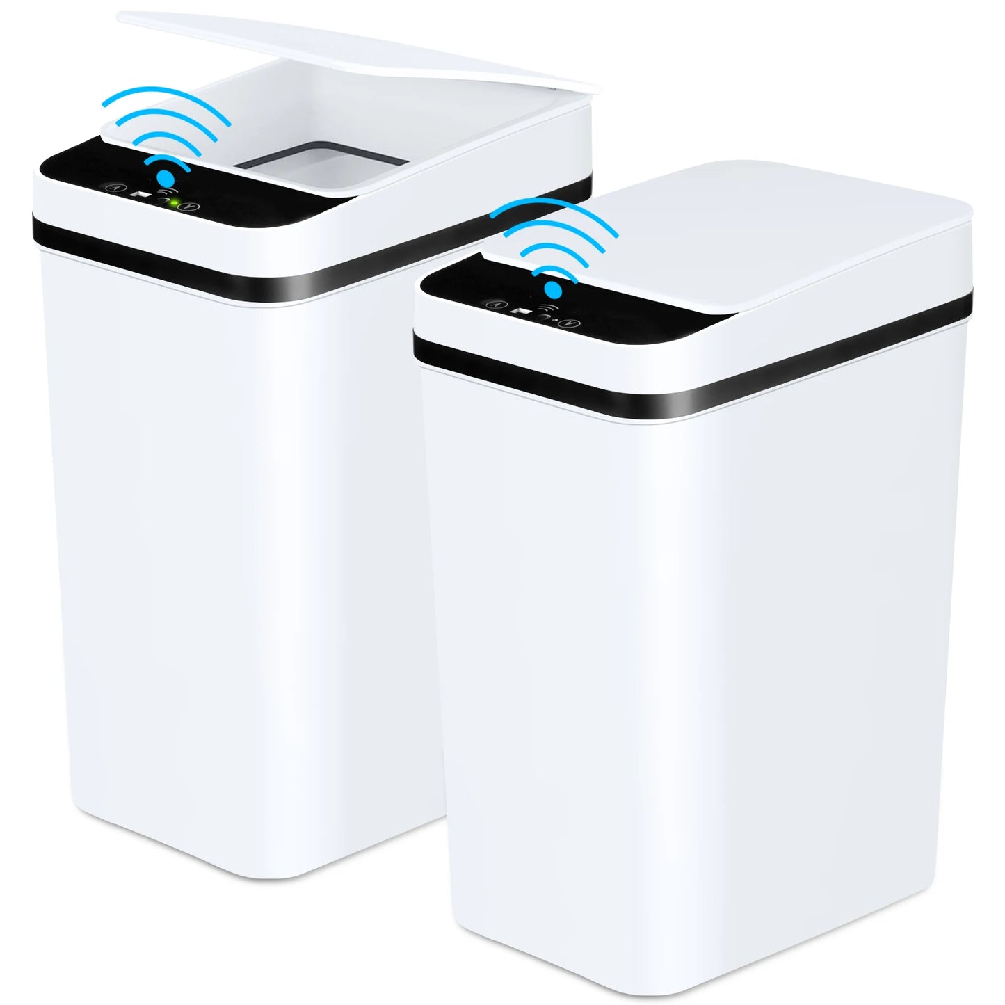 2 Pack 12L Motion Sensor Trash Cans With Odorless Lid