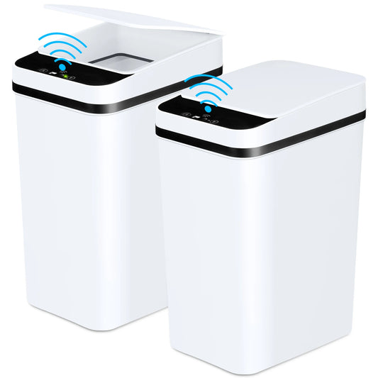 2 Pack 12L Motion Sensor Trash Cans With Odorless Lid