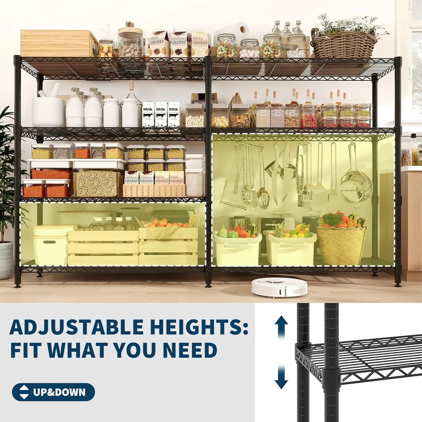 TWISTER.CK Five Tier Heavy Duty Metal Storage Shelving Unit