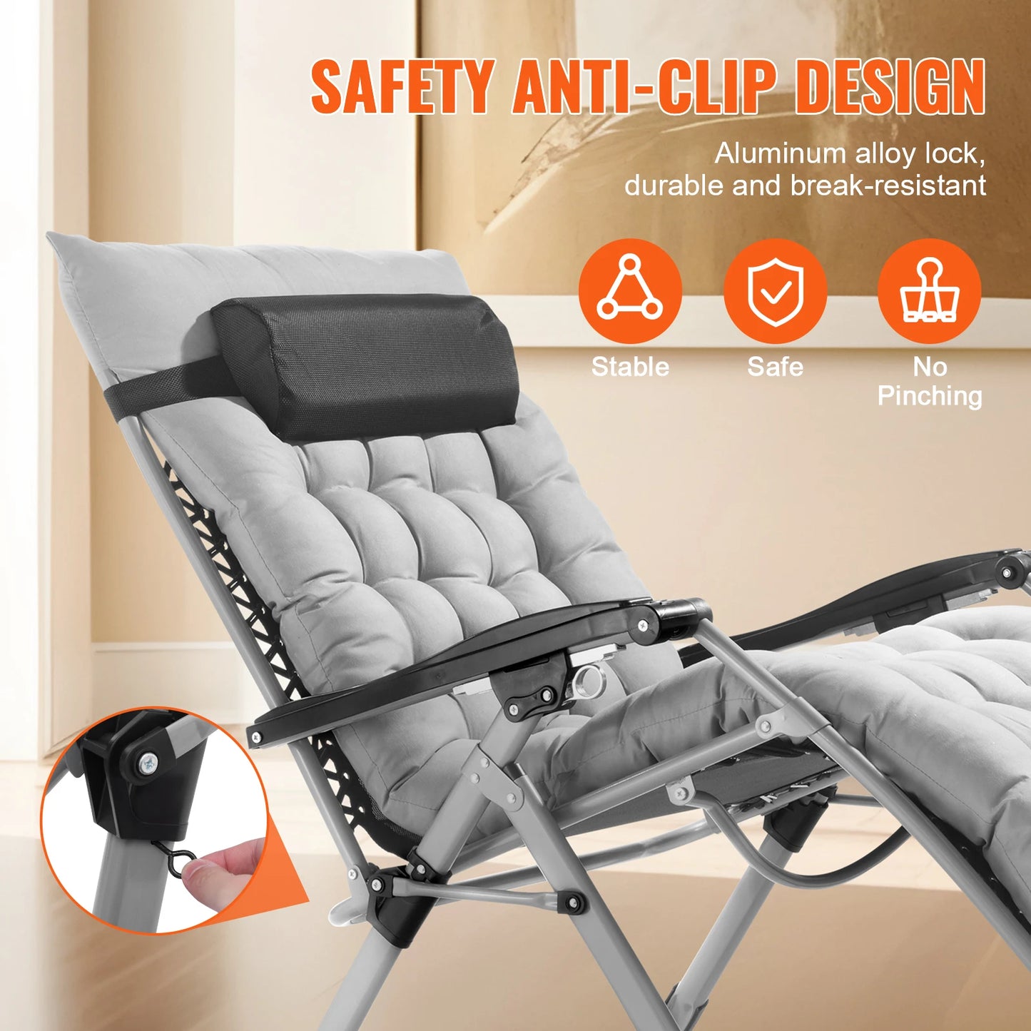 SucceBuy Zero Gravity Chair Outdoor Recliner With Footrest And Cupholder