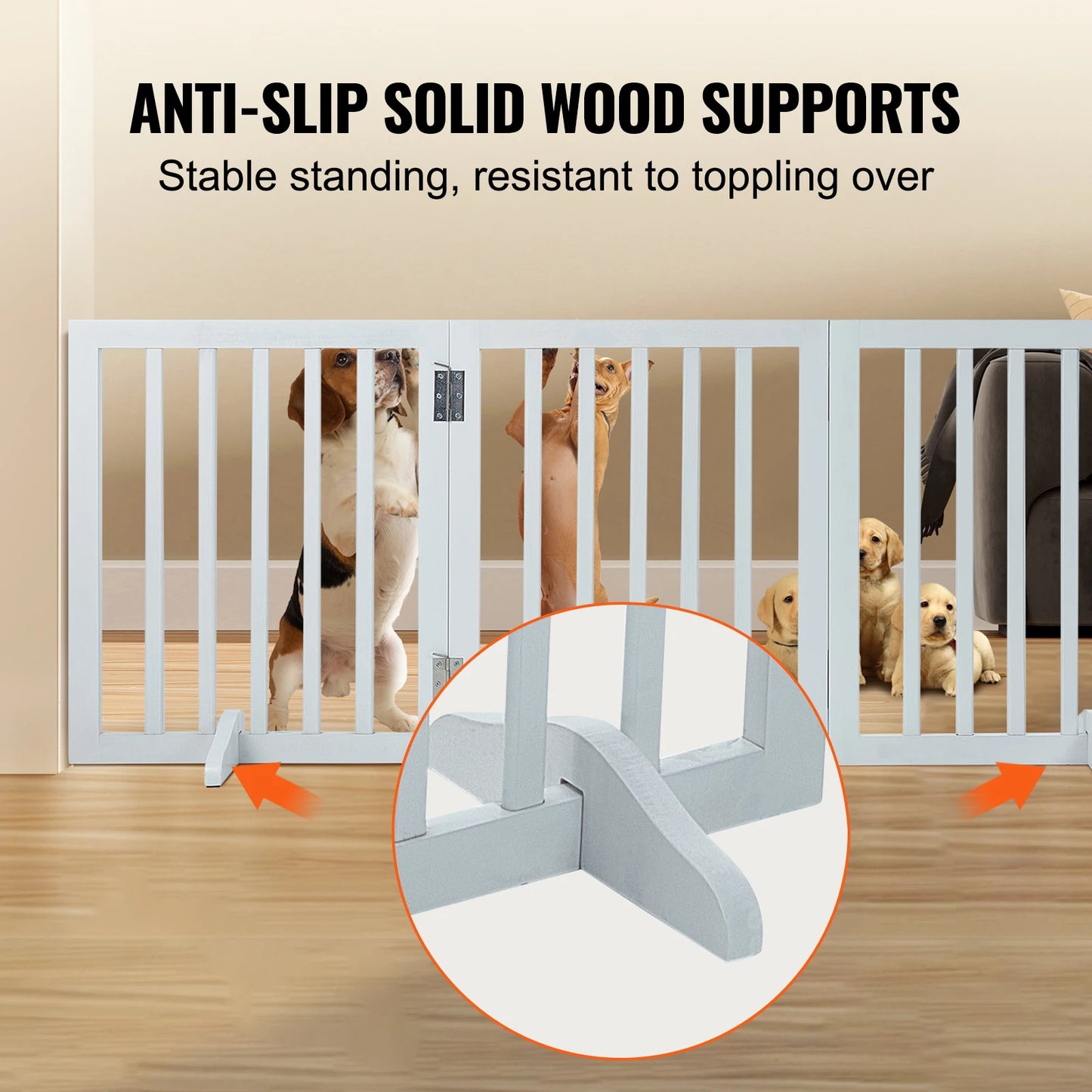SucceBuy Freestanding Dog Gate For Narrow Passages